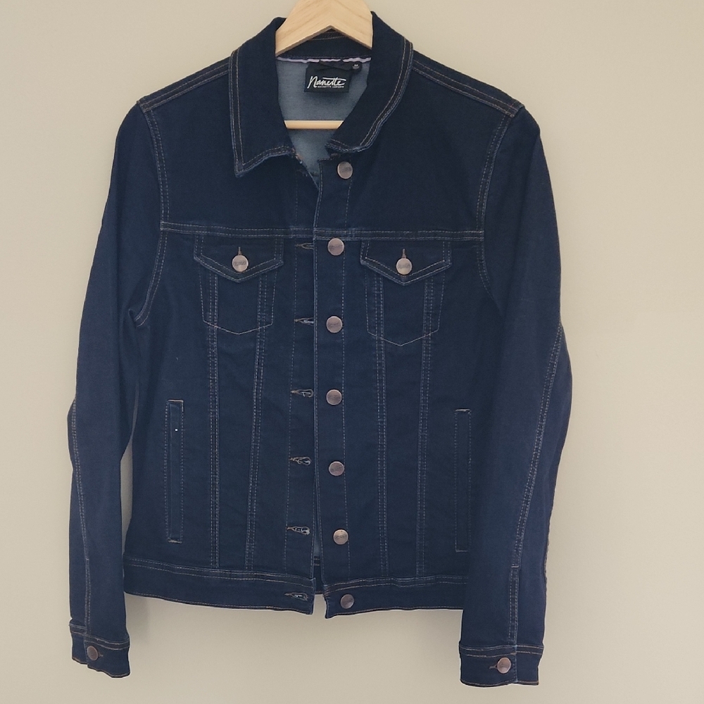 Nanette Lepore Dark Blue Denim Jacket size Medium